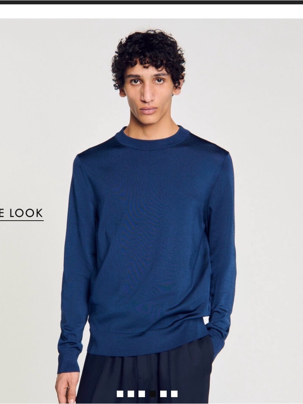 Sandro Men's Dark Blue Crewneck Sweater
